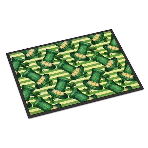 Jensendistributionservices Watercolor St Patricks Day Leprechan Hat Indoor or Outdoor Mat, 24 x 36 in. MI727267 - main